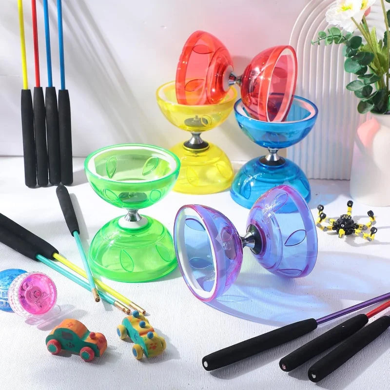 Portable Diabolo Chinese Yoyo Diabolo Set Fitness Equipment Gear for Adults Kids Elderly Outdoor Indoor Agility Exercise