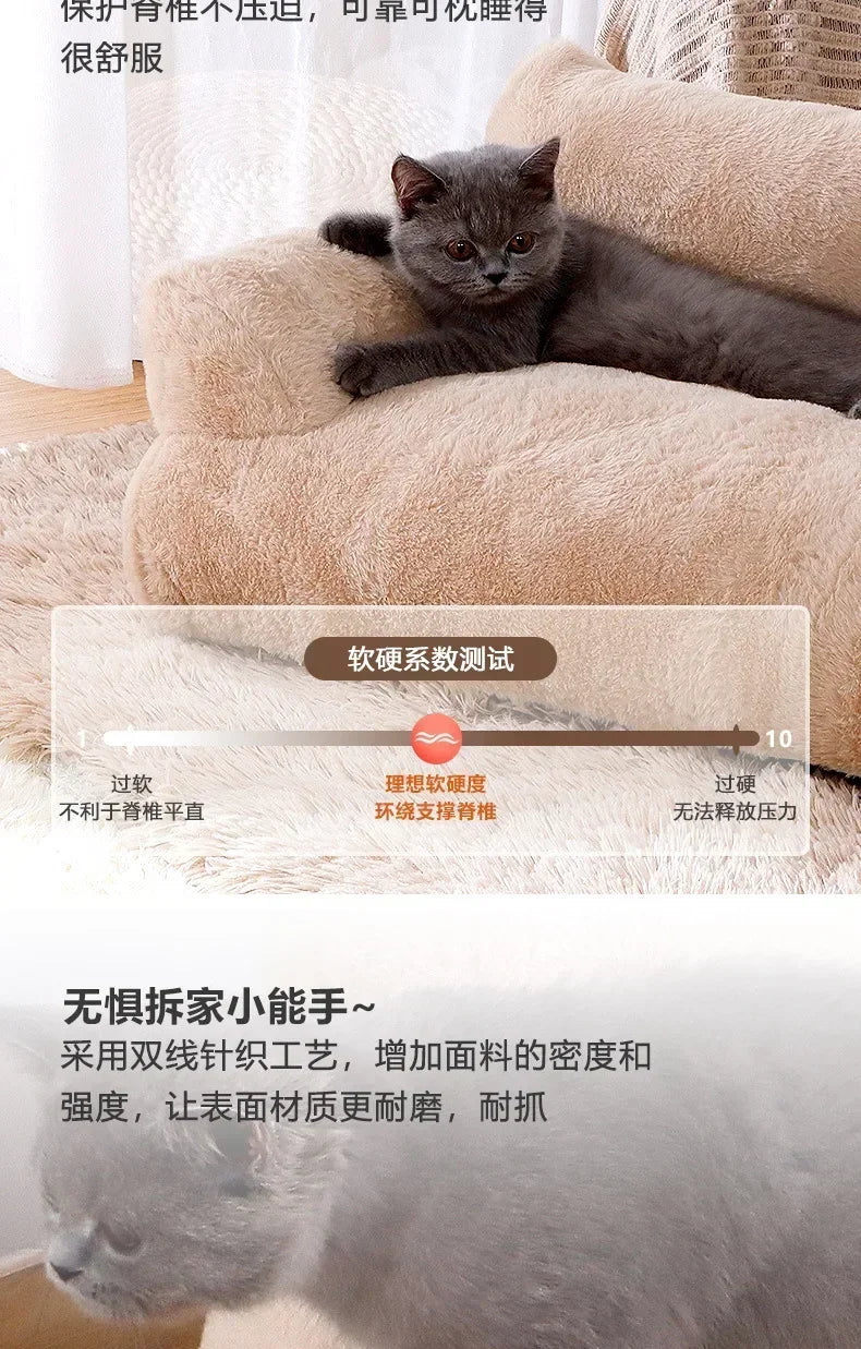 Cat Bed House Plush Dog Sofa Beds Washable Warm Pet Dog Nest Cat Beds Sofa Comfortable CatS Cushion Dog Sleep Winter Furniture