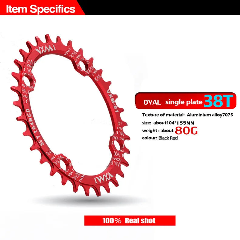 Bike 104BCD Elliptic mountain bike 32T 34T 36T 38T modified plus and minus teeth single tooth disc bycicle accesories Crank
