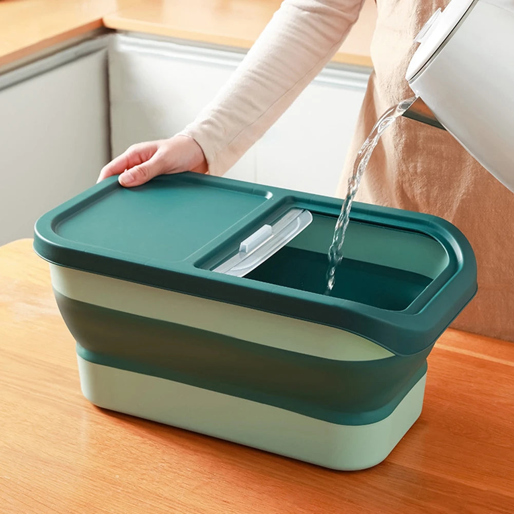 Pet Cat And Dog Food Storage Bucket Large Capacity Folding Sealed Storage Moisture-Proof Thickening Design Durable