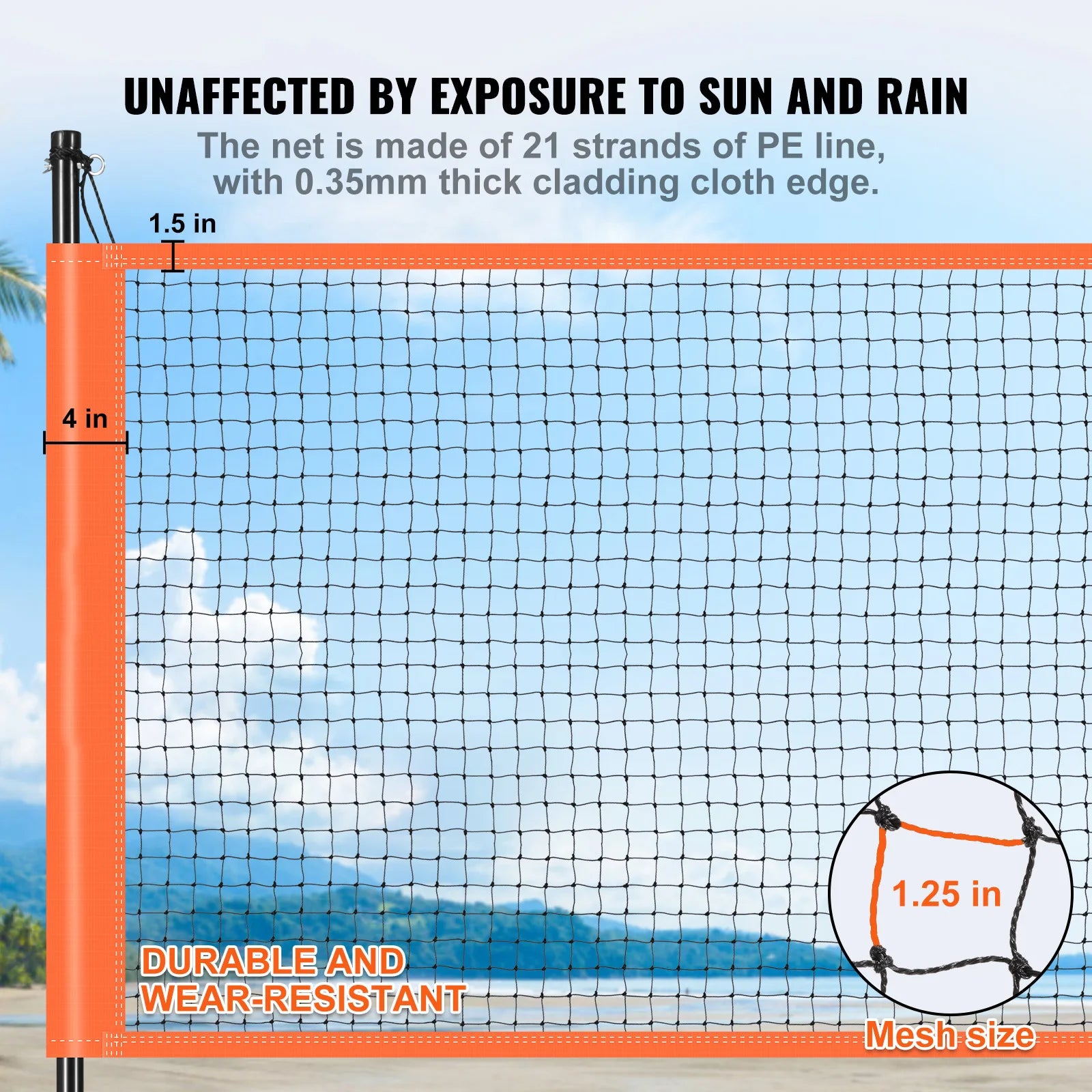 SucceBuy Outdoor Volleyball & Badminton Set Adjustable Steel Poles Professional Combo Set with Carrying Bag for Backyard Beach