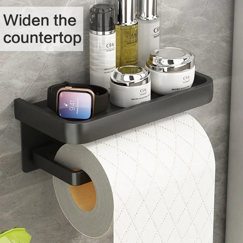 Bathroom tissue box, bathroom storage rack, toilet paper, toilet paper, toilet paper roll paper, mobile phone, wall mounted, non