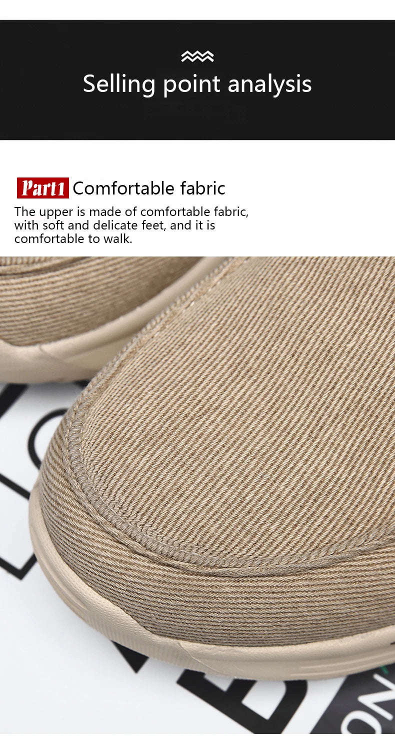 New Men's Casual Sports Shoes Outdoor Comfortable Shoelace-Free Hiking Shoes Denim Fashion And Comfortable Walking Whoes