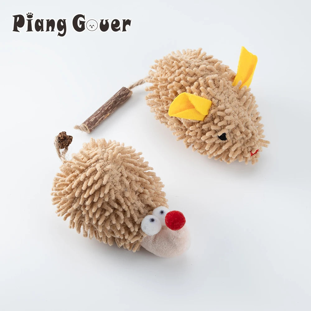 Plush Hedgehog Mouse Mint Cat Toy Simulation Interactive Plush Pet Toy