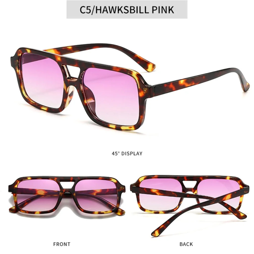 Men Driving Sunglasses Trendy Square Sunglasses Large Frame Yellow Lens Night Vision Glasses Women Retro Sun Glasses Anti Uv400