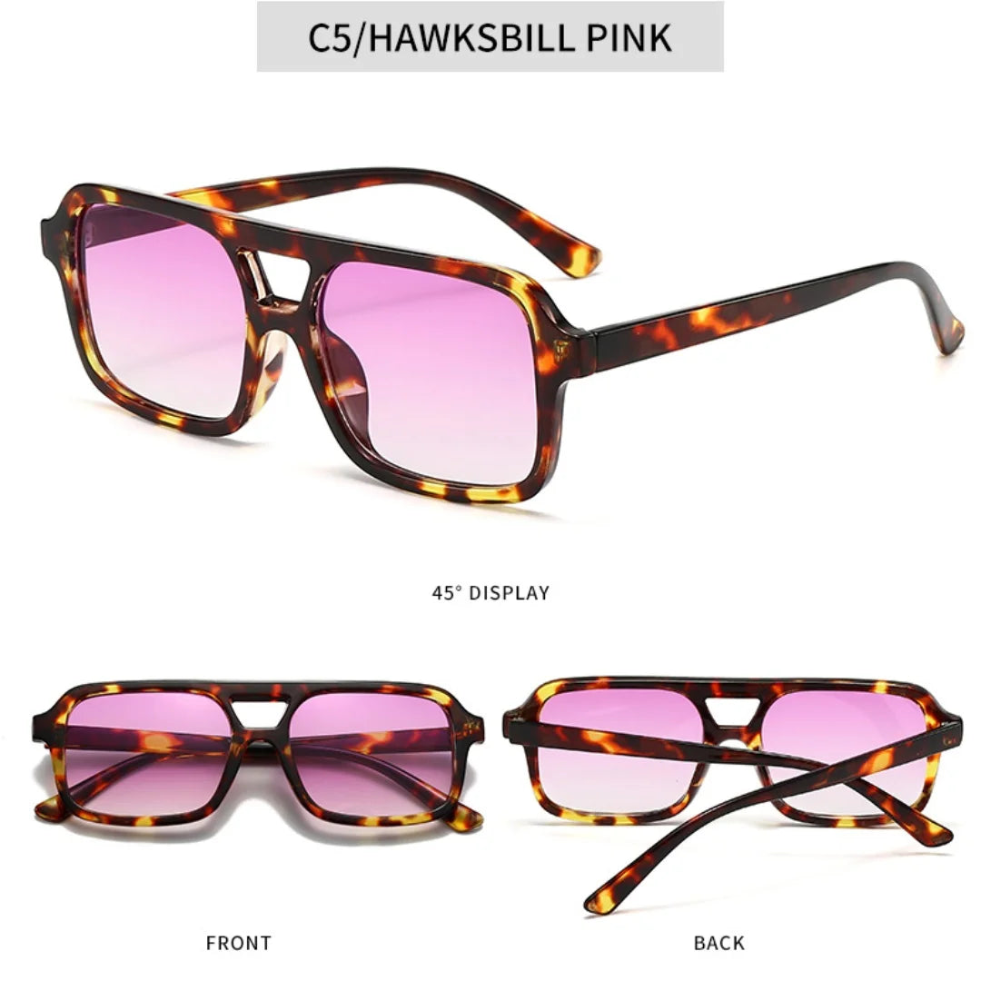 Men Driving Sunglasses Trendy Square Sunglasses Large Frame Yellow Lens Night Vision Glasses Women Retro Sun Glasses Anti Uv400