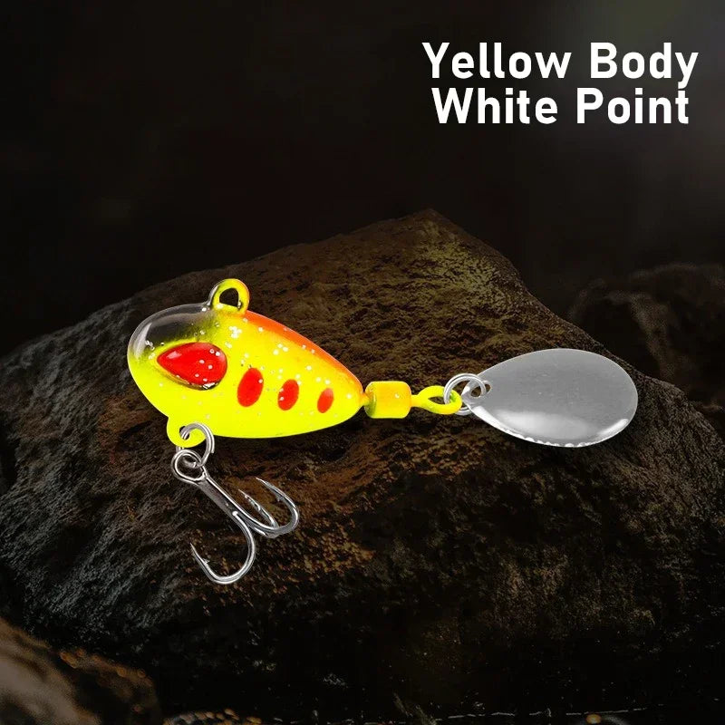 Far Casting Sea Bass Fishing Lures Set Spoon Spinner Bait Sinking Wobblers Metal Jig VIB  Rotating Sequin Tail Saltwater Baits