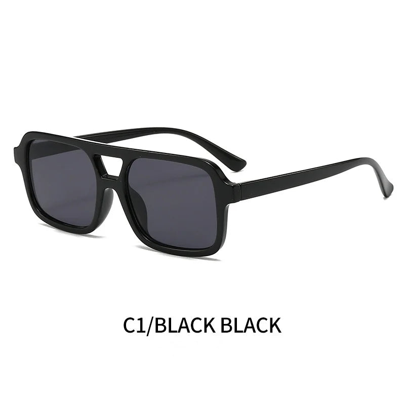 Men Driving Sunglasses Trendy Square Sunglasses Large Frame Yellow Lens Night Vision Glasses Women Retro Sun Glasses Anti Uv400