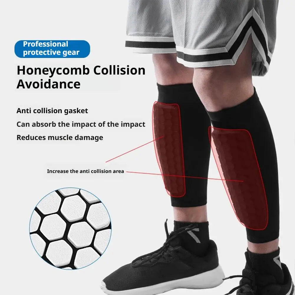Football Shin Guard Socks Sleeves with Foam,Calf Compression Sleeve Honeycomb Pads,Sports Legging & Soccer Equipment