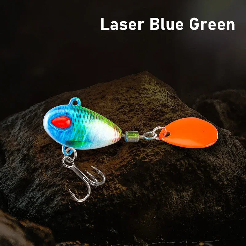 Far Casting Sea Bass Fishing Lures Set Spoon Spinner Bait Sinking Wobblers Metal Jig VIB  Rotating Sequin Tail Saltwater Baits