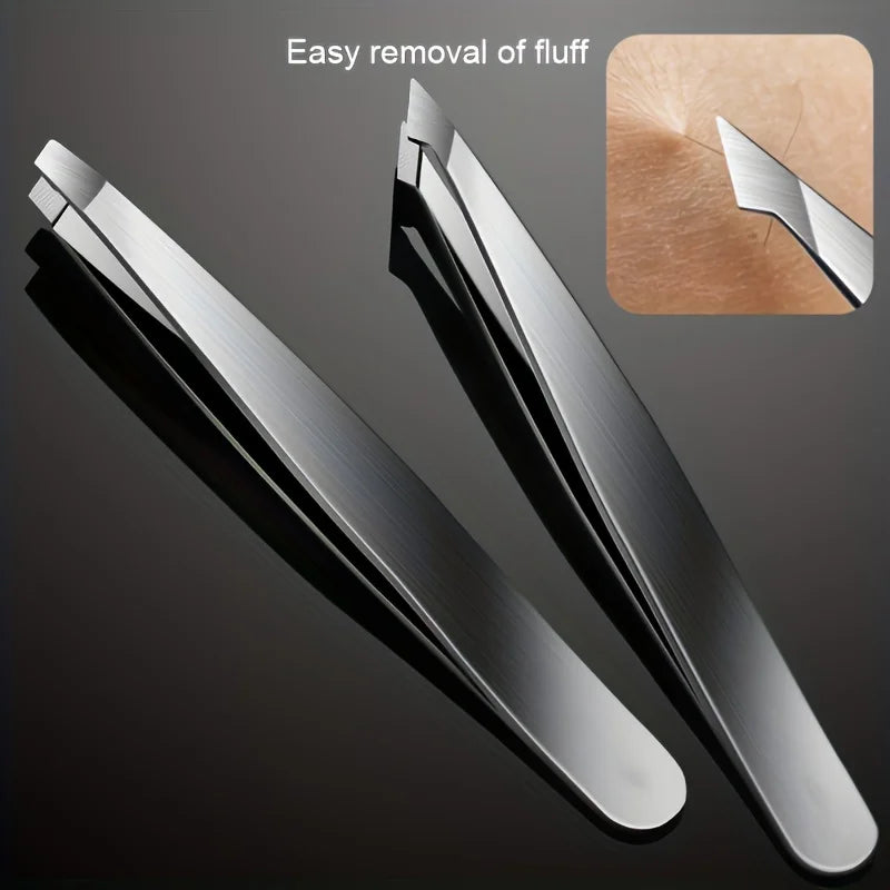 Ouriner Eyebrow Tweezers Set 4 Pcs Stainless Steel Eyebrow Forceps Professional Beauty Tool Set For Facial Hair Inward Growing