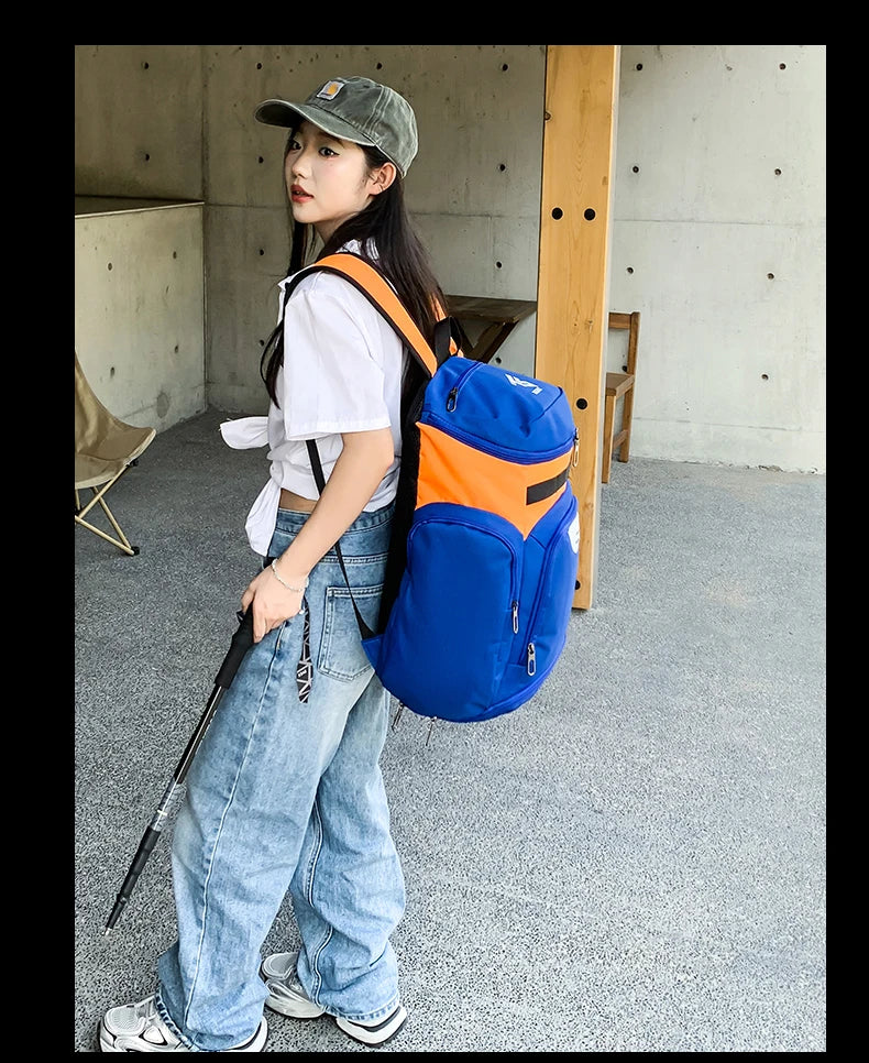 Basketball Soccer Backpack with Shoes Pocket  Outdoor Sports Training Commuting Bag Gym Fitness Bag College Laptop Schoolbag Men