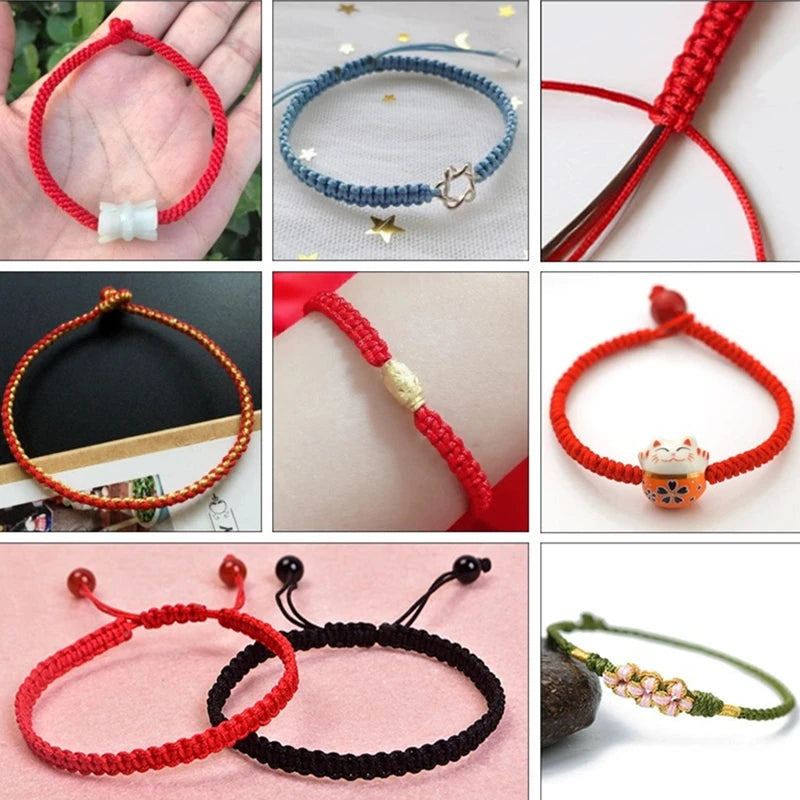 NEW 0.4/0.8/1.0/1.5mm Nylon Cord Thread Chinese Knot Macrame Cord Bracelet Braided String DIY Tassels Beading Shamballa Thread