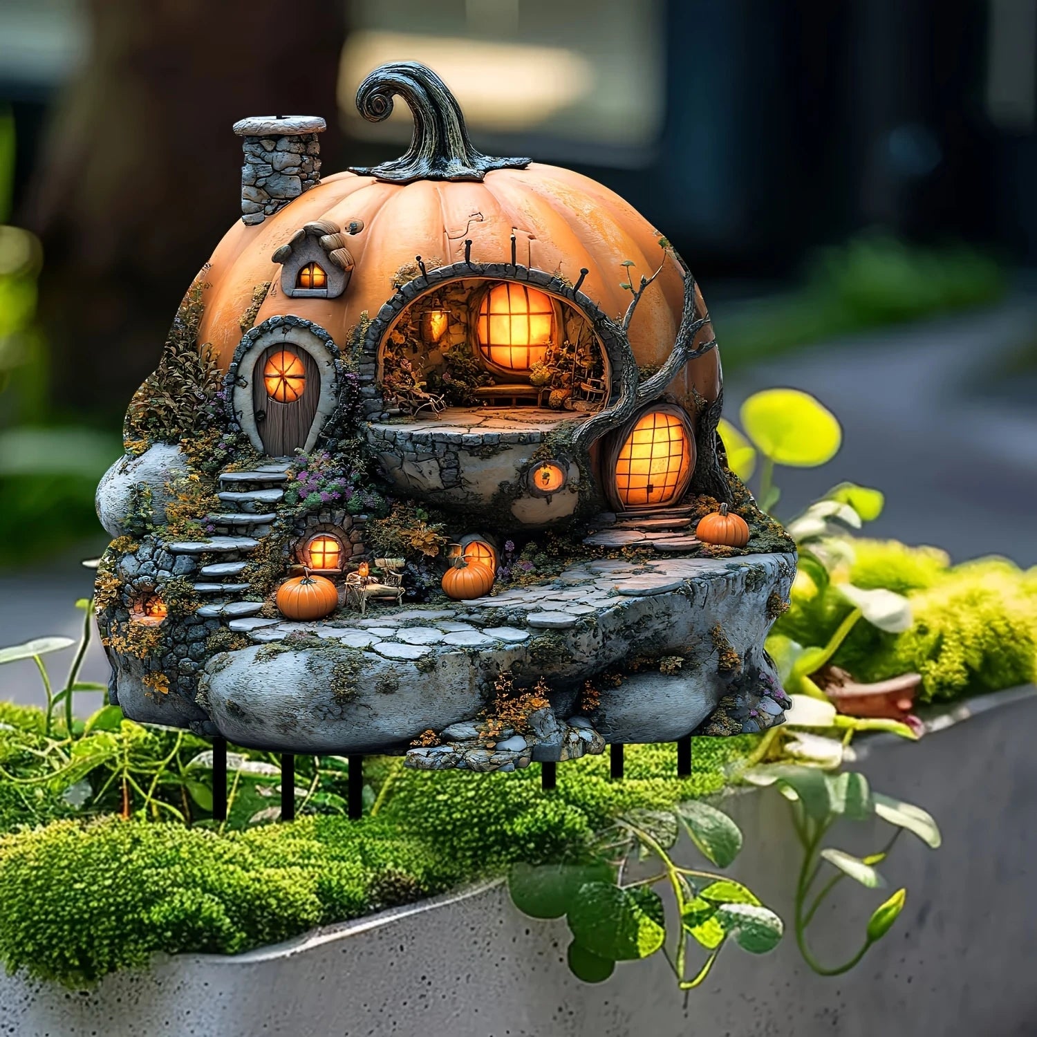 2D planar Acrylic House Design Bonsai Planting Area Farm Garden Grassland Ground Decoration Potted Plant Inserts Home Decor
