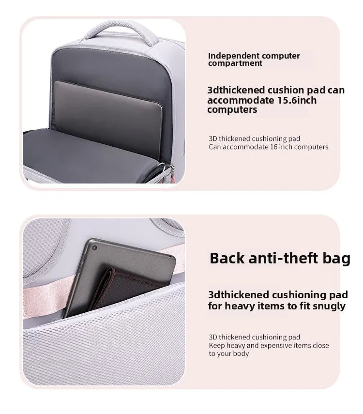 Travel Double-shoulder Backpack. Large Capacity and Multifunctional. Suitable for Ladies and Male Students. Travel Bag