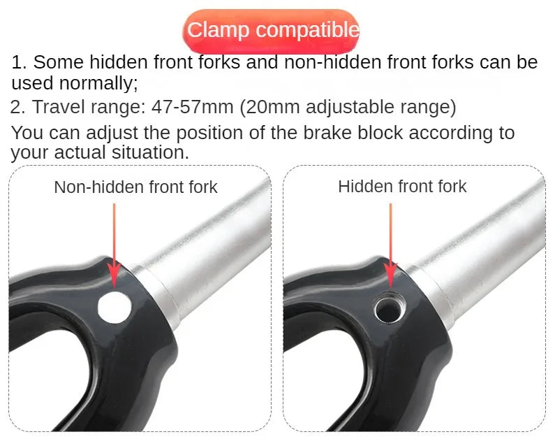 LEBYCLE Universal Bicycle Brake Caliper - Long Arm C-Type Road Bike Brake for Fixie/Fixed Gear, Front & Rear Compatible