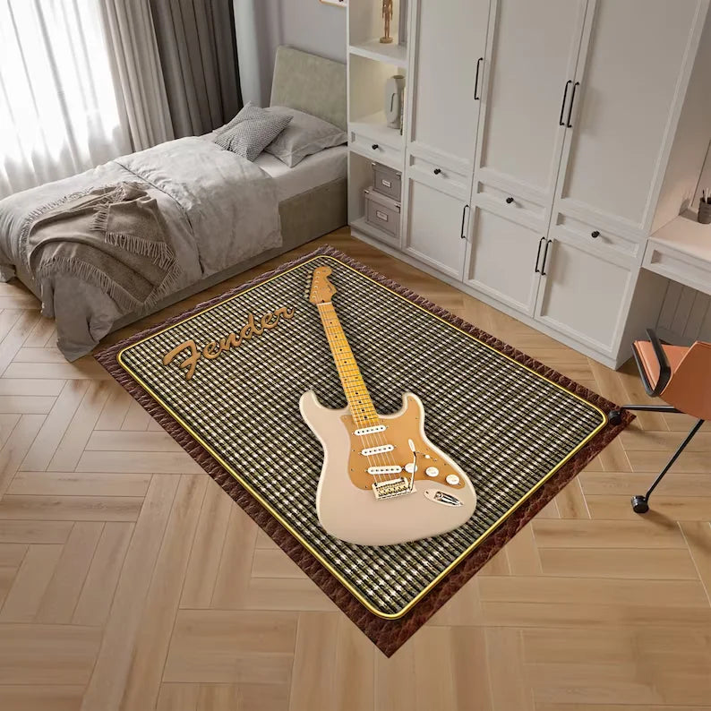 Guitar Rug Modern Music-Themed Area Rugs Living Room Bedroom Home Decoration Carpet