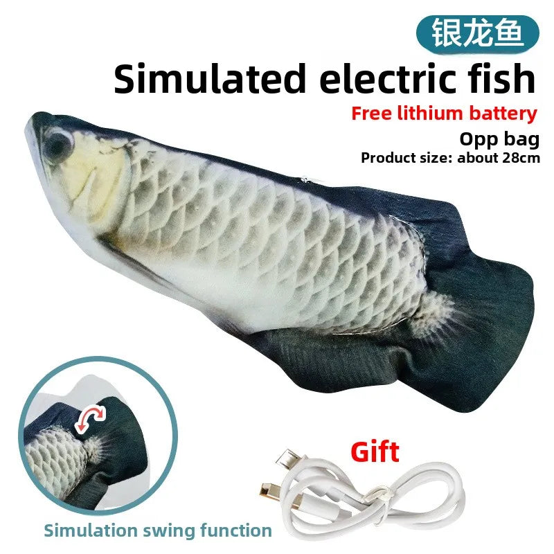 Cat Toy Electric Flopping Fish USB Rechargeable Interactive Jumping Simulation Fish Funny Pet Toy for Cats Kitten Chew Play