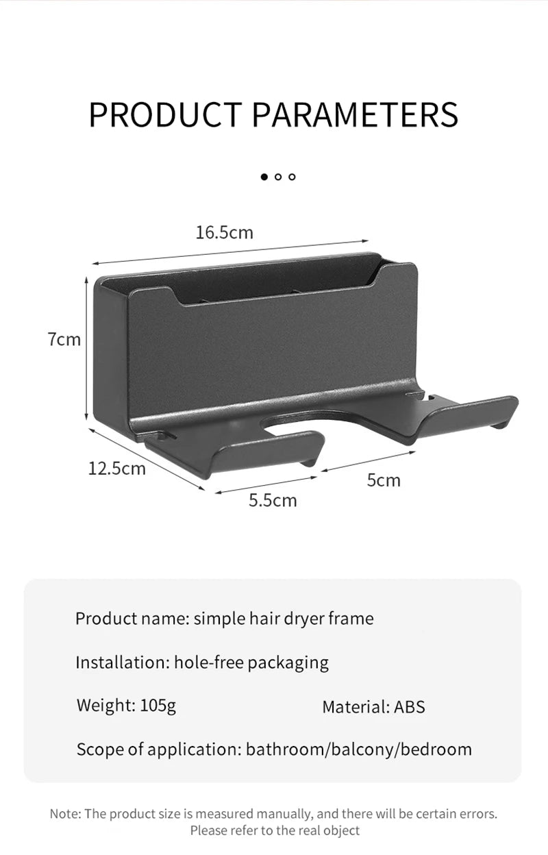 Bathroom Shelf Dryer Cradle Wall Shelves Hair Dryer Holder Shower Hairdryer Organizer Box Toilet Blower Holder Shelf Bathroom