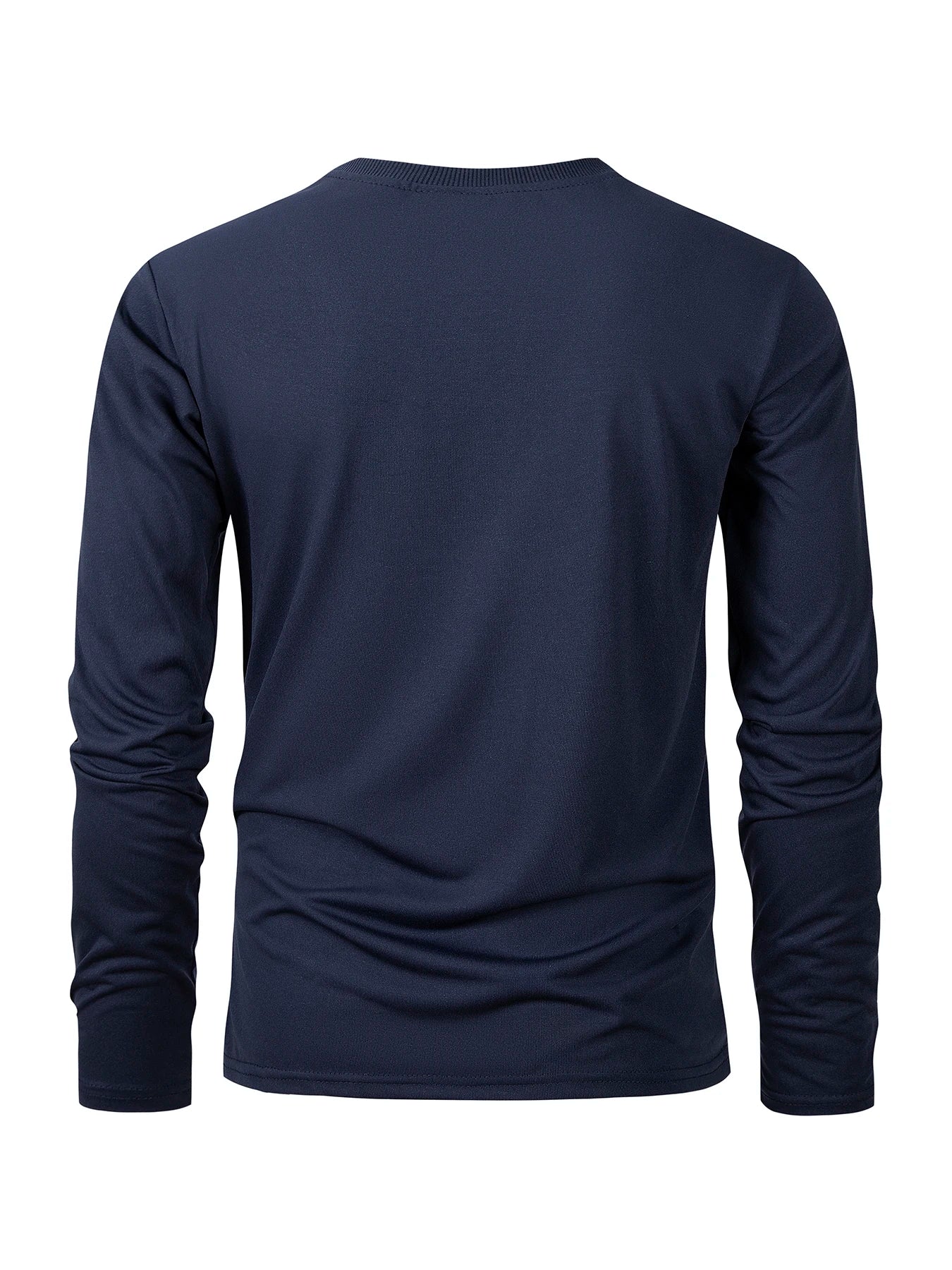 Spring Autumn Men‘s T-shirts Long Sleeve Casual Tops Solid Color High Quality Black T-Shirt Classic Men Clothing