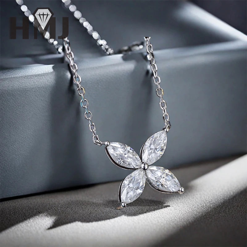 925 Sterling Silver Plated 18K Gold Earrings  100% Real Moissant 1 Carat D Color Necklace Engagement Wedding Party Fine Jewelry
