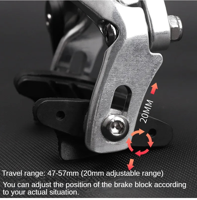 LEBYCLE Universal Bicycle Brake Caliper - Long Arm C-Type Road Bike Brake for Fixie/Fixed Gear, Front & Rear Compatible