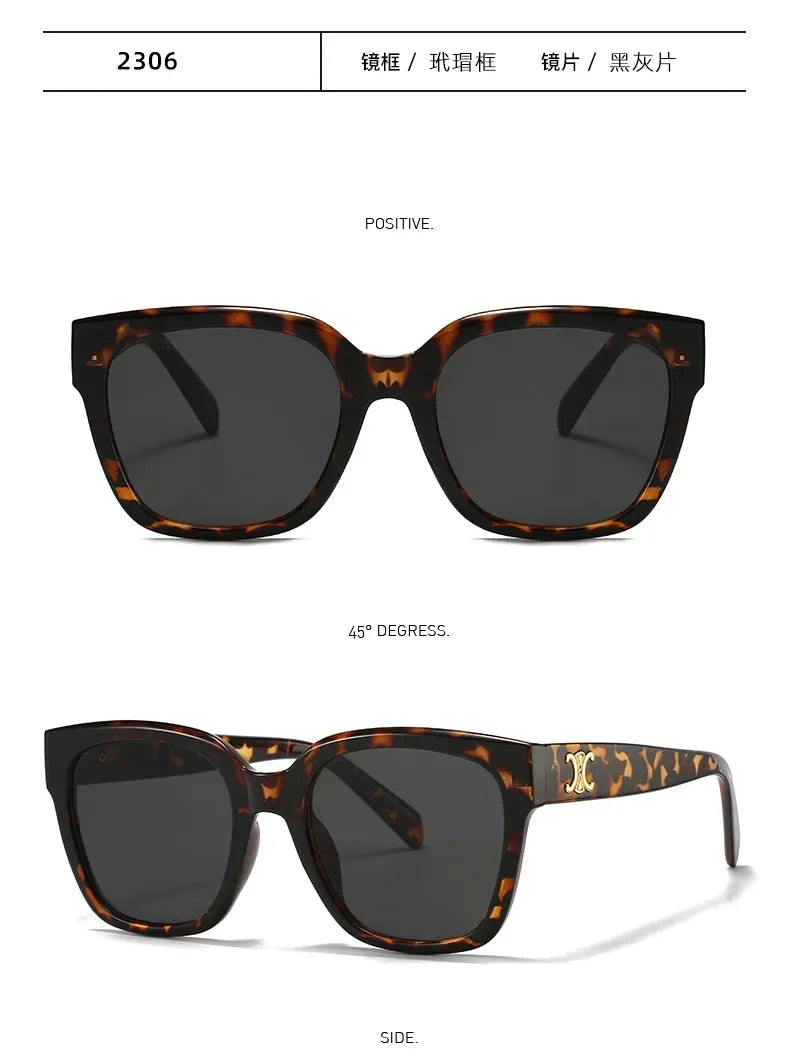 Man Summer 2025 new sunglasses high-end square slimming Facebook same style sunglasses anti UV simple women's version