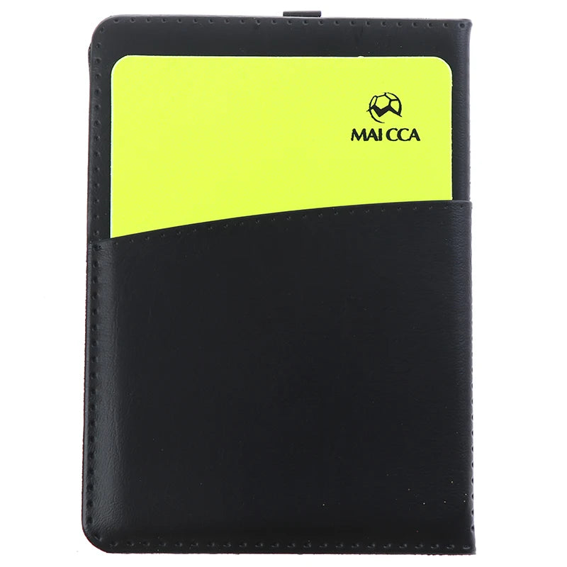 Soccer Referee Red Yellow Card Professional Fair Play Cards Football Linesman Leather Case Bag Set Sports Game Equipment