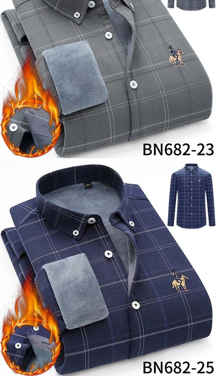 Men's long sleeve shirt thick warm autumn and winter comfortable soft high quality everything easy to take care of the street