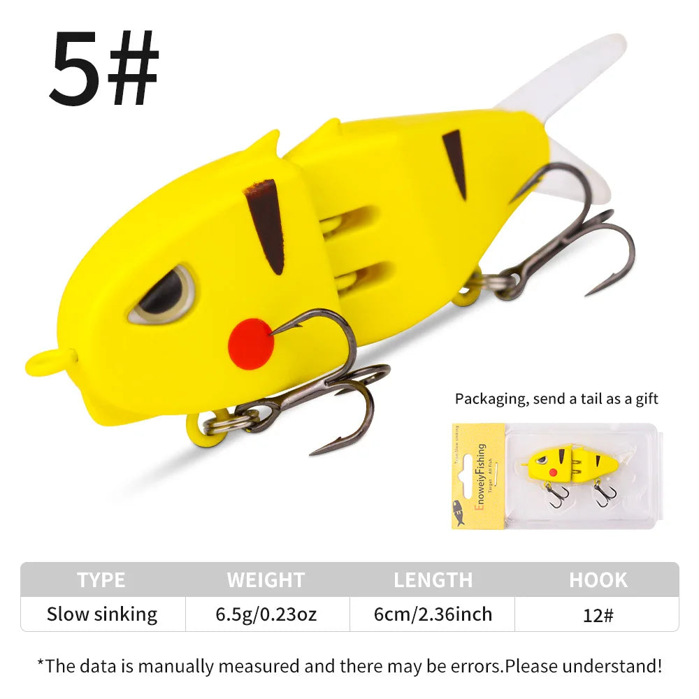 Fake Fishing Lure Bait Micro Pencil Bait60mmDouble Hook Slow Sinking Bionic Swimbait Colorful Topmouth Culter Bass Mandarin Fish