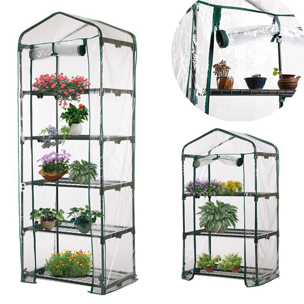 Garden Greenhouse Cover Durable Plant Cover 2/3/4/5 Tier PVC Warm Plant Grow Protect Green House PVC Cover Without Iron Rack