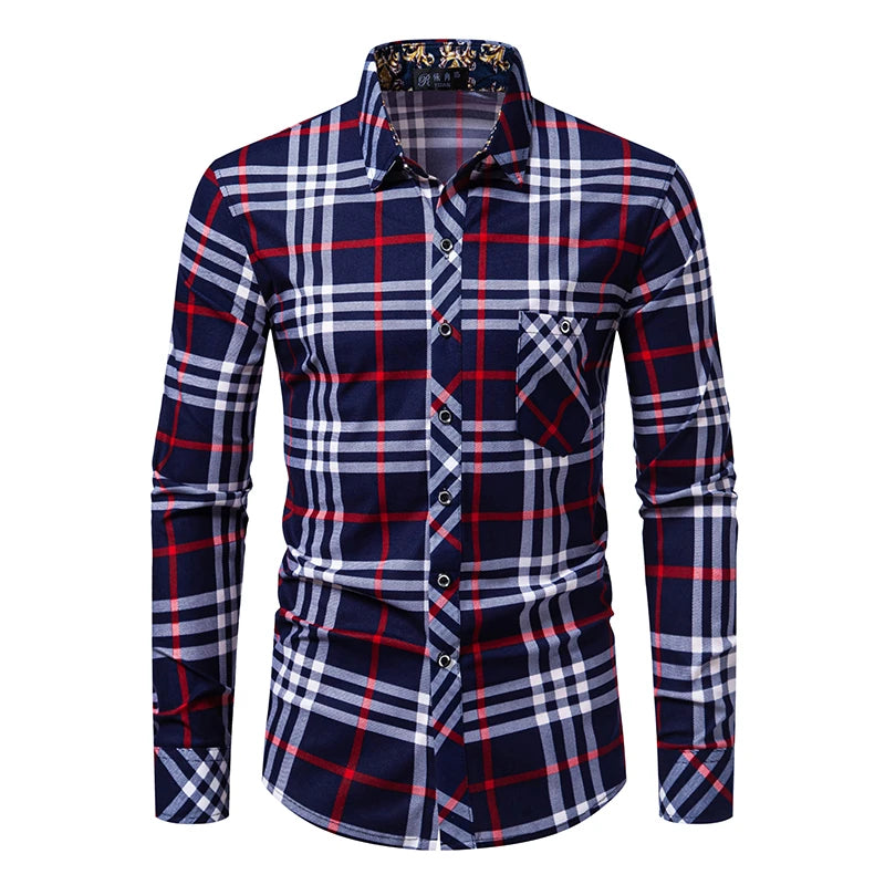 2025 Men's Striped Long Sleeve Shirt Business Casual Fashion Comfortable Non Ironing Four Seasons Versatile Top