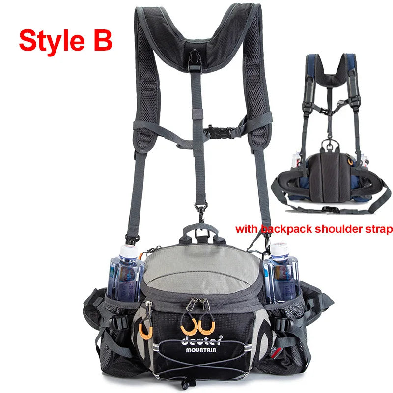 Outdoor Sports Waist Bag Cycling Camping Climbing Men's Backpack Hiking Shoulder Running Water Bottle Bicycle Fanny Pack Fishing