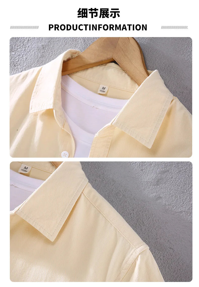 American Style Cargo Shirt Men Spring Autumn Mens Long Sleeve Shirts Pockets Pure Cotton Casual Shirts Comfortable chemise homme