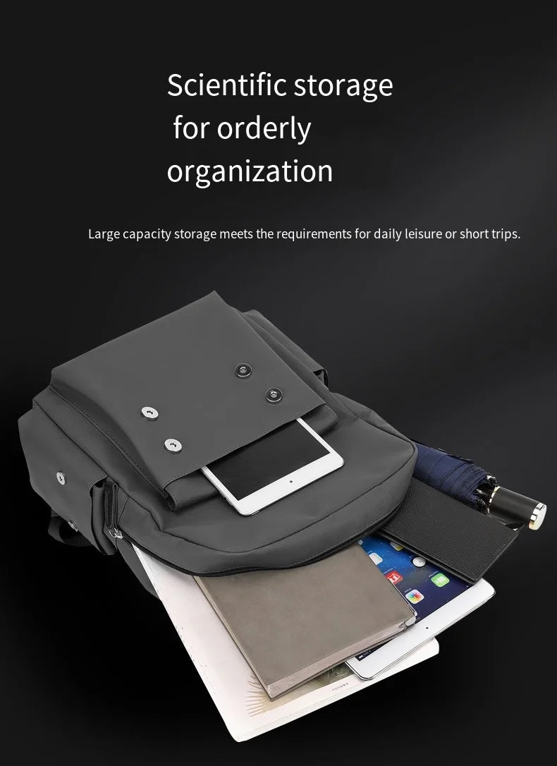 New Fashionable Backpack, Trendy Simple Casual Bag, Solid Color Business Travel Bag, Large Capacity Laptop Bag, Unisex Student School Bag, Multi-Functional Storage Bag
