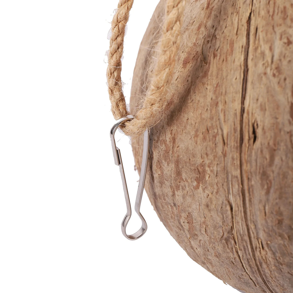 1 Pc Natural Coconut Shell Bird Nest Pet Bird Hanging Bird Nest Coconut Fiber Bird Nest Box With Ladder Pet Parrot Bird House