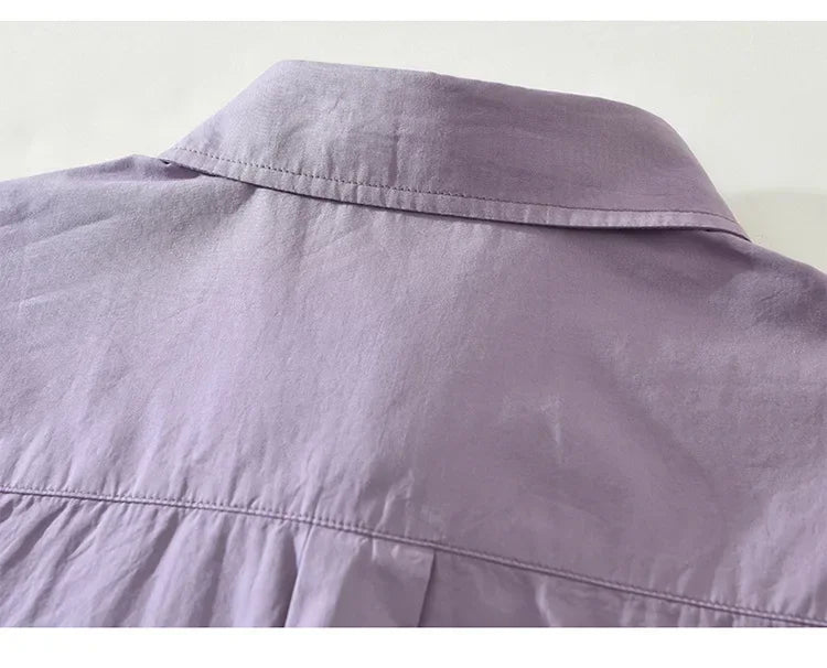 Japanese Fresh Mens Long Sleeve Shirts Spring Summer Daily Casual Man Shirts Lapel Pocket Yellow Shirt Pure Cotton Top Simple