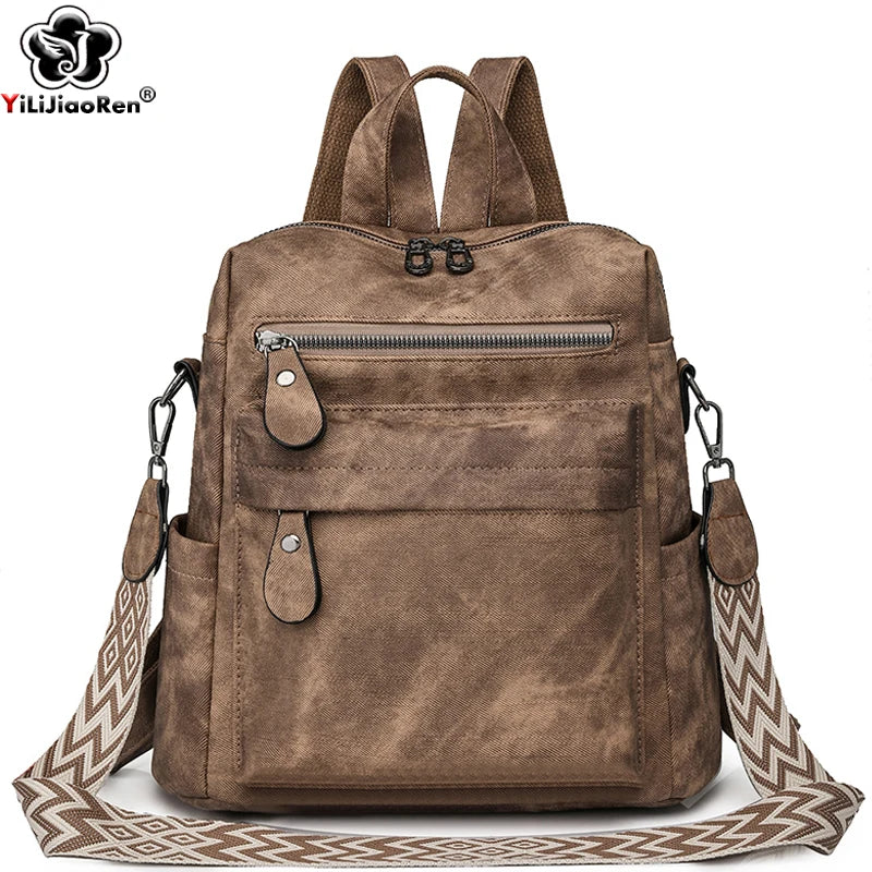 Fashion Backpacks Women Shoulder Bag Big Travel Bagpack Ladies Daypacks Large School Bags High Quality Leather Rucksacks Female
