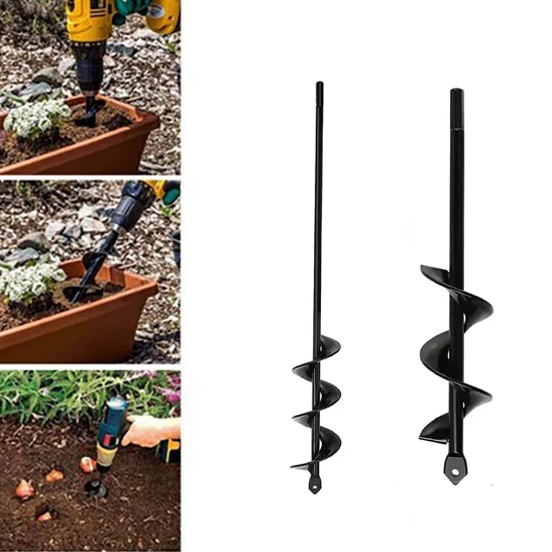 Garden Auger Spiral Drill Bit for Flower Planting Soil Digger Earth Drill Gardening Tool Lawn Planting Hole Digger Equipment
