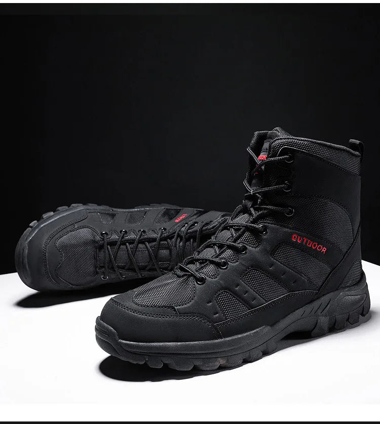 Men Outdoor Boots Winter Ankle Boots Warm Popular Footwear Male Suede Casual Snow Shoes Leather Walking Shoes Hunting Boot