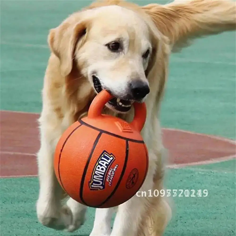 Pet Toy Toy Ball Bite-Resistant Basketball Rubber Handle Indestructible, Small and Dog Ball Game Interactive Training Large Dog