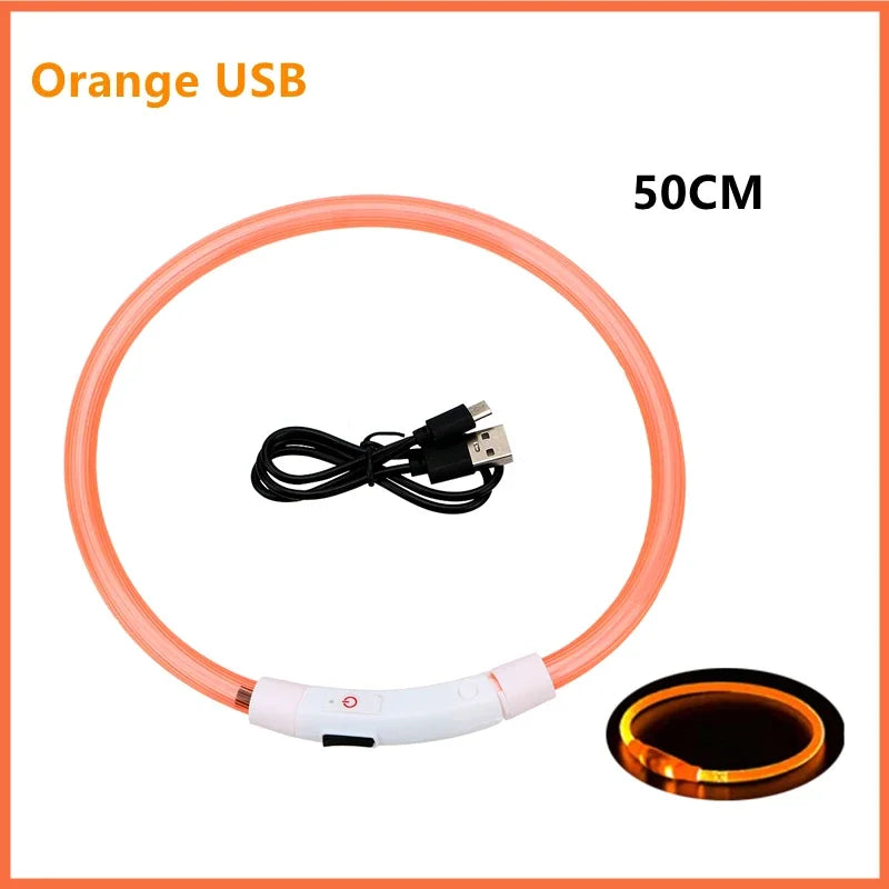 Led Glowing Dog Collar  Luminous Collar Adjustable Night Light  Harness Dog Leash For Girl Small Dogs Cat Pet Safety Accessories