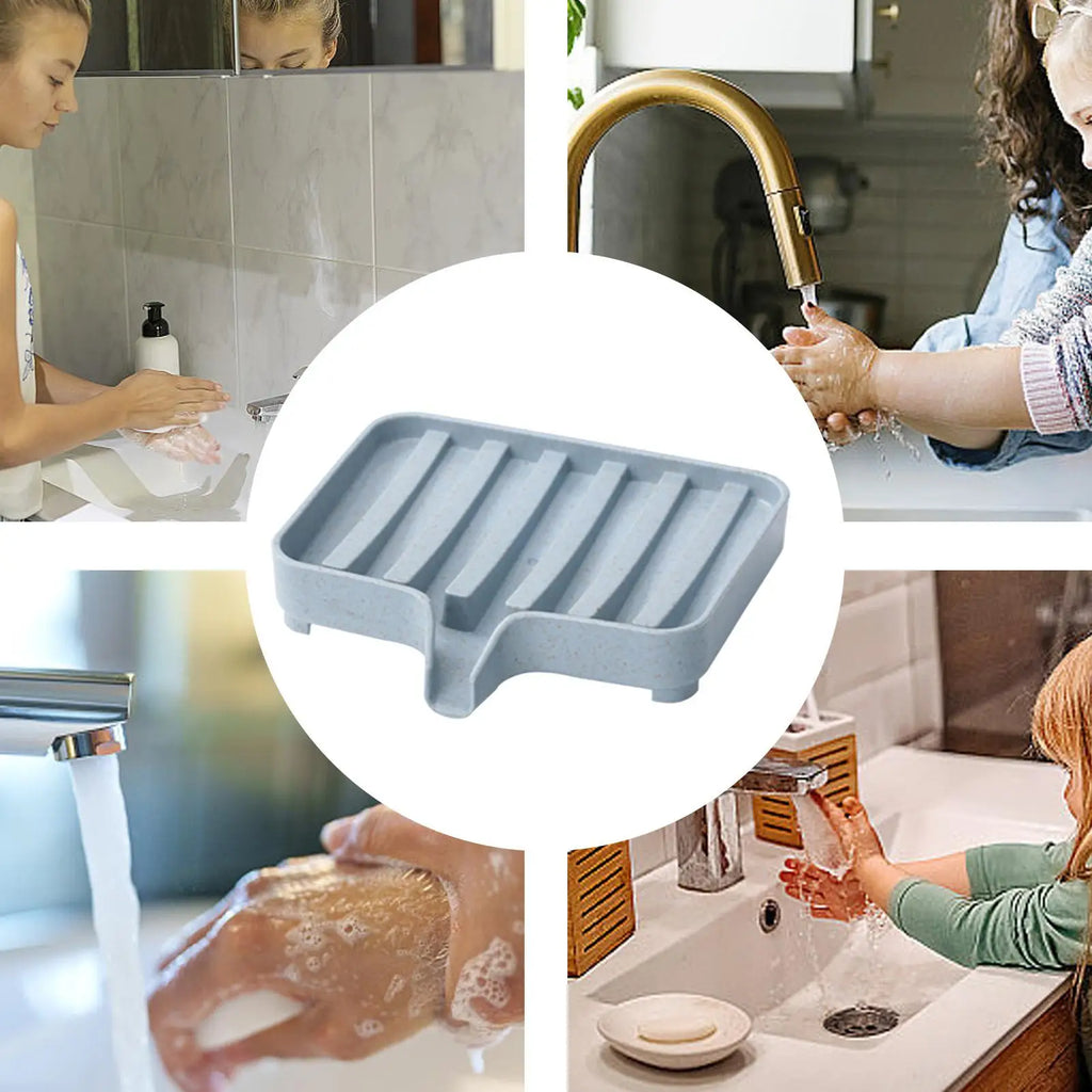 Bathroom Draining Soap Tray with Drain Shower Soap Storage Containers Toilet Draining Soap Storage Box for Home Kitchen