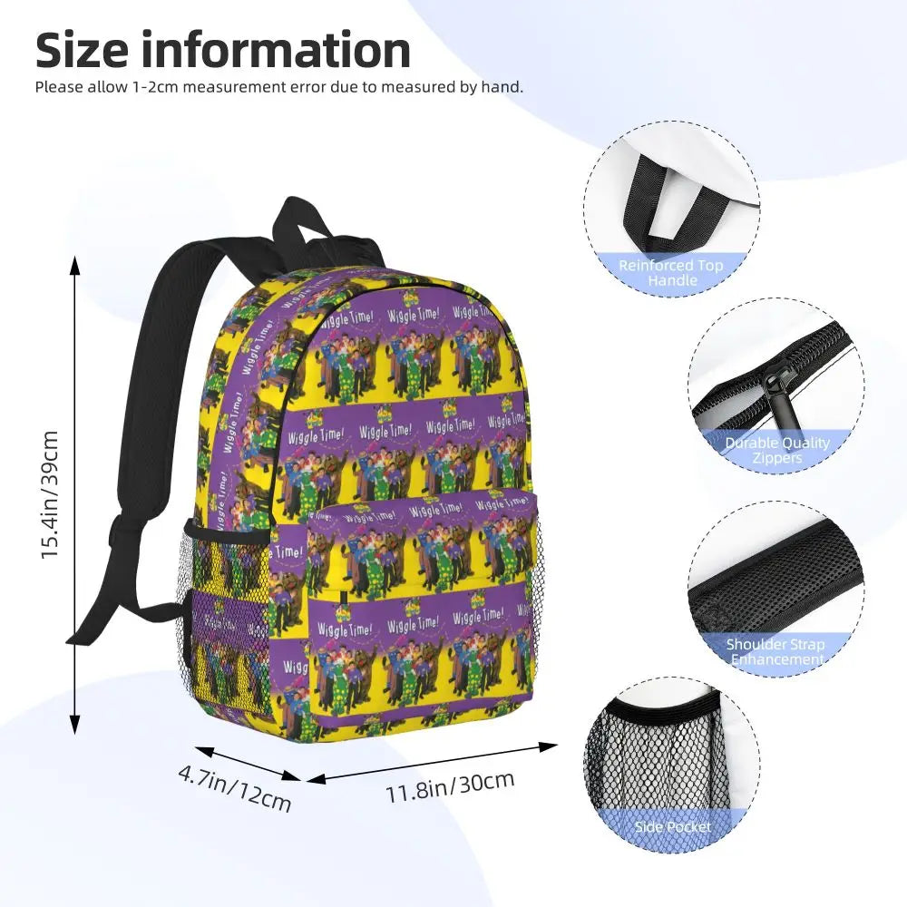 The Wiggles Tv Show Music Band Backpack Student Boys Girls BookBag Children School Bag Computer Shoulder Bags for Men Women