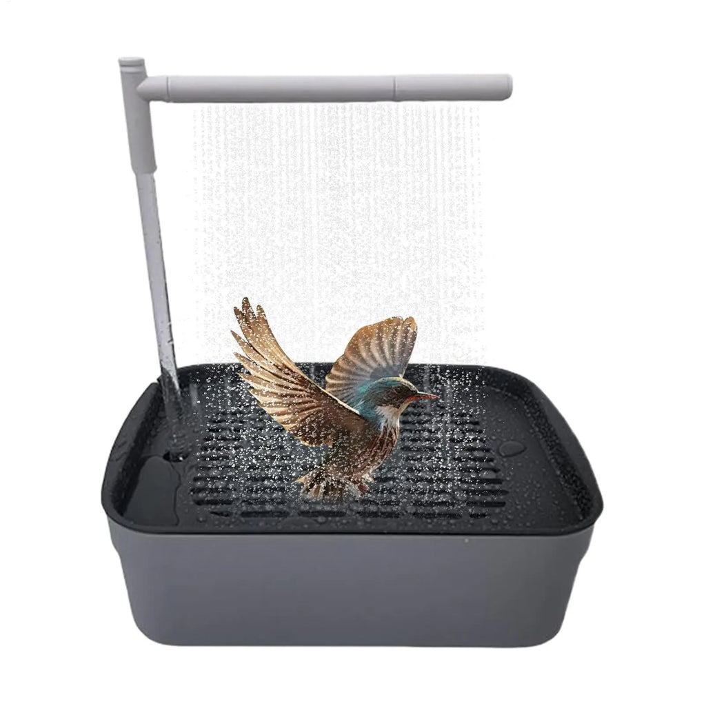 Bird bath tub, automatic bird bath tub with circulating water shower, low-noise bird shower for budgies, automatic pet bird bath