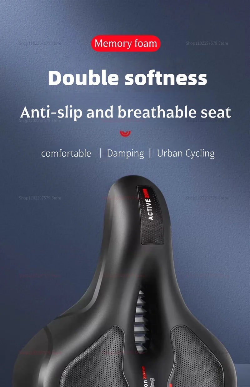 Bicycle seat with shock absorption function, ergonomic and comfortable cushion, suitable for daily cycling and traveling.