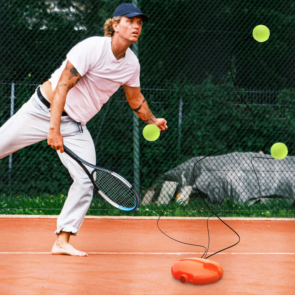1Set Tennis Solo Practice Set Rebound Training Equipment for Beginners Self Training Outdoor Indoor Use Strong Base