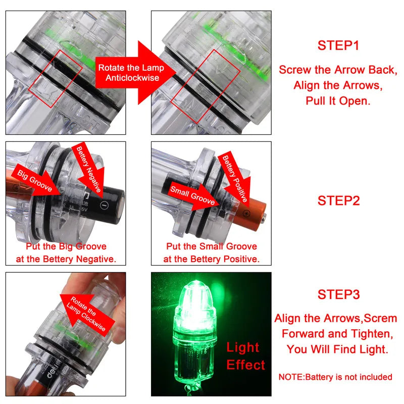 Fishing Light Underwater Deep Drop Lights Waterproof Squid Fishing Lure Light Flashing Blinking flash lamp drop fishing Tackle