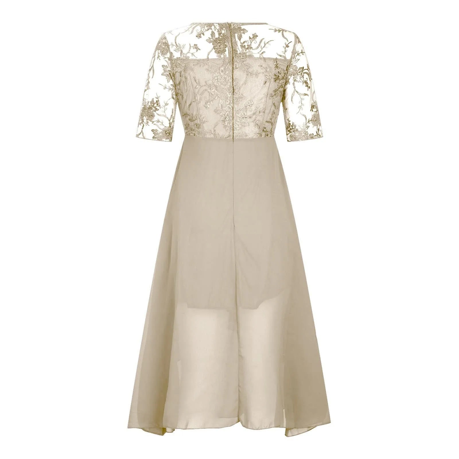 Elegant Formal Party Dress Embroidery Chiffon Round Collar Short Sleeve Luxury Dress Bridesmaid Evening Dresses Vestidos платье