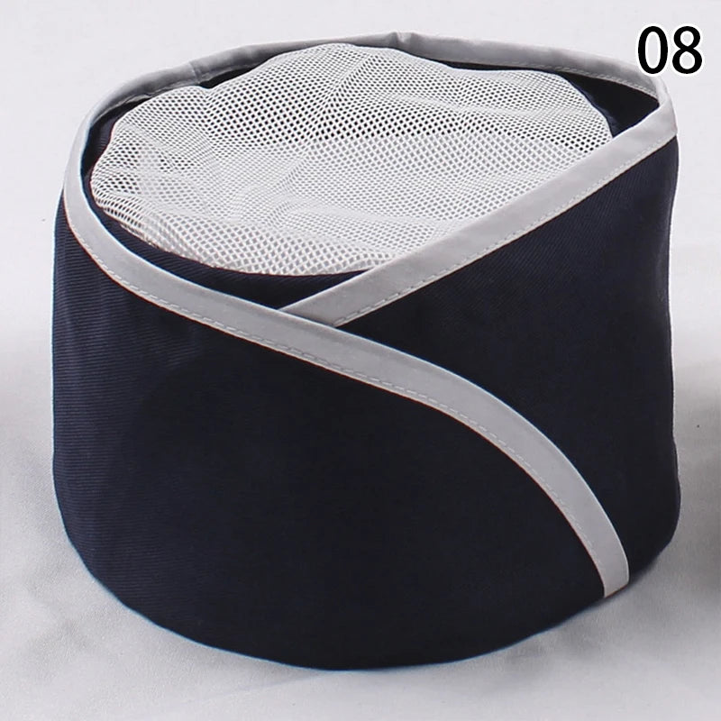 Japanese Chef's Hat Breathable Mesh Men Women Catering Work Cap Restaurant Kitchen Cooking Waiter Work Uniform Dustproof Caps